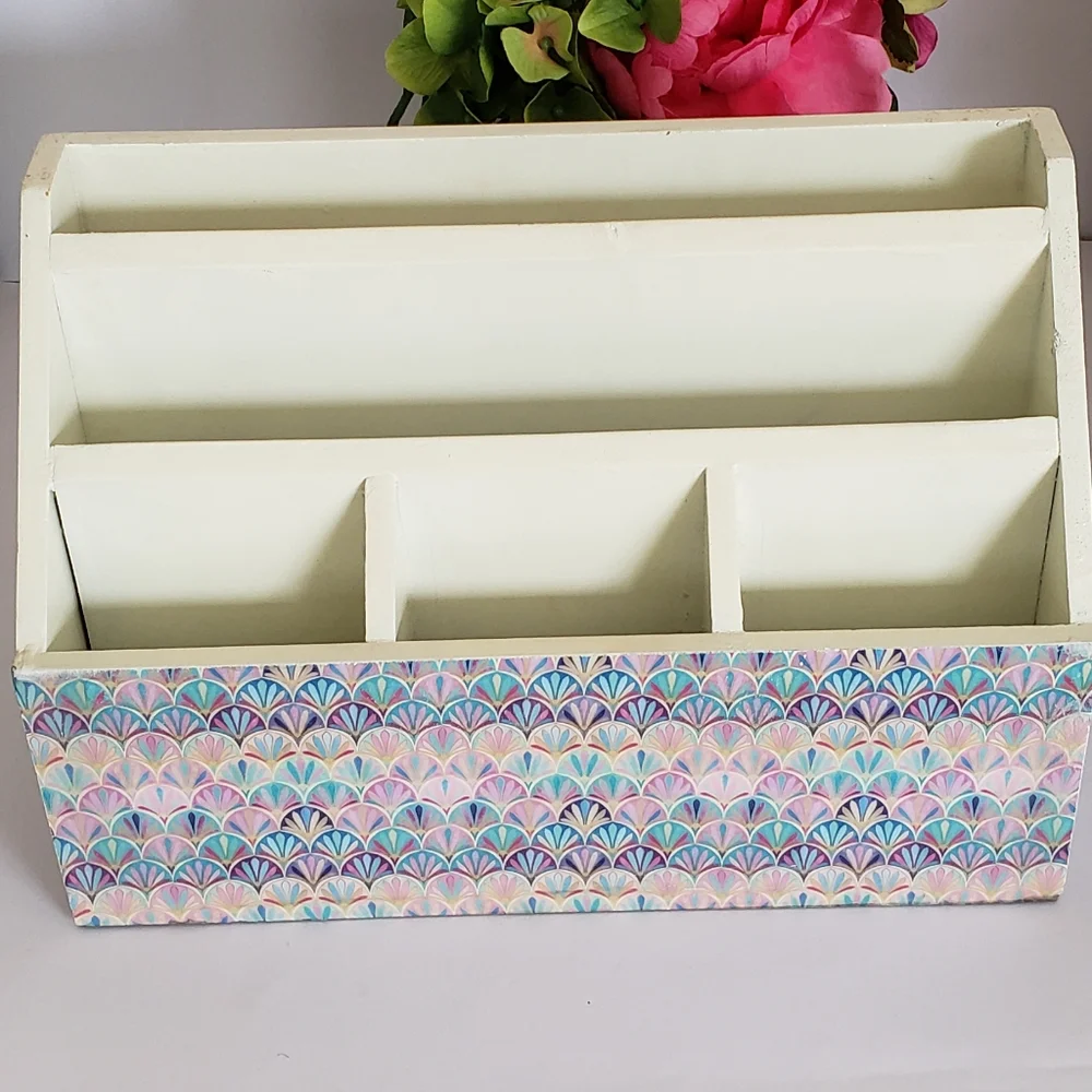 Global Artisans Hand Made Enameled Desk Caddy Organizer NWT